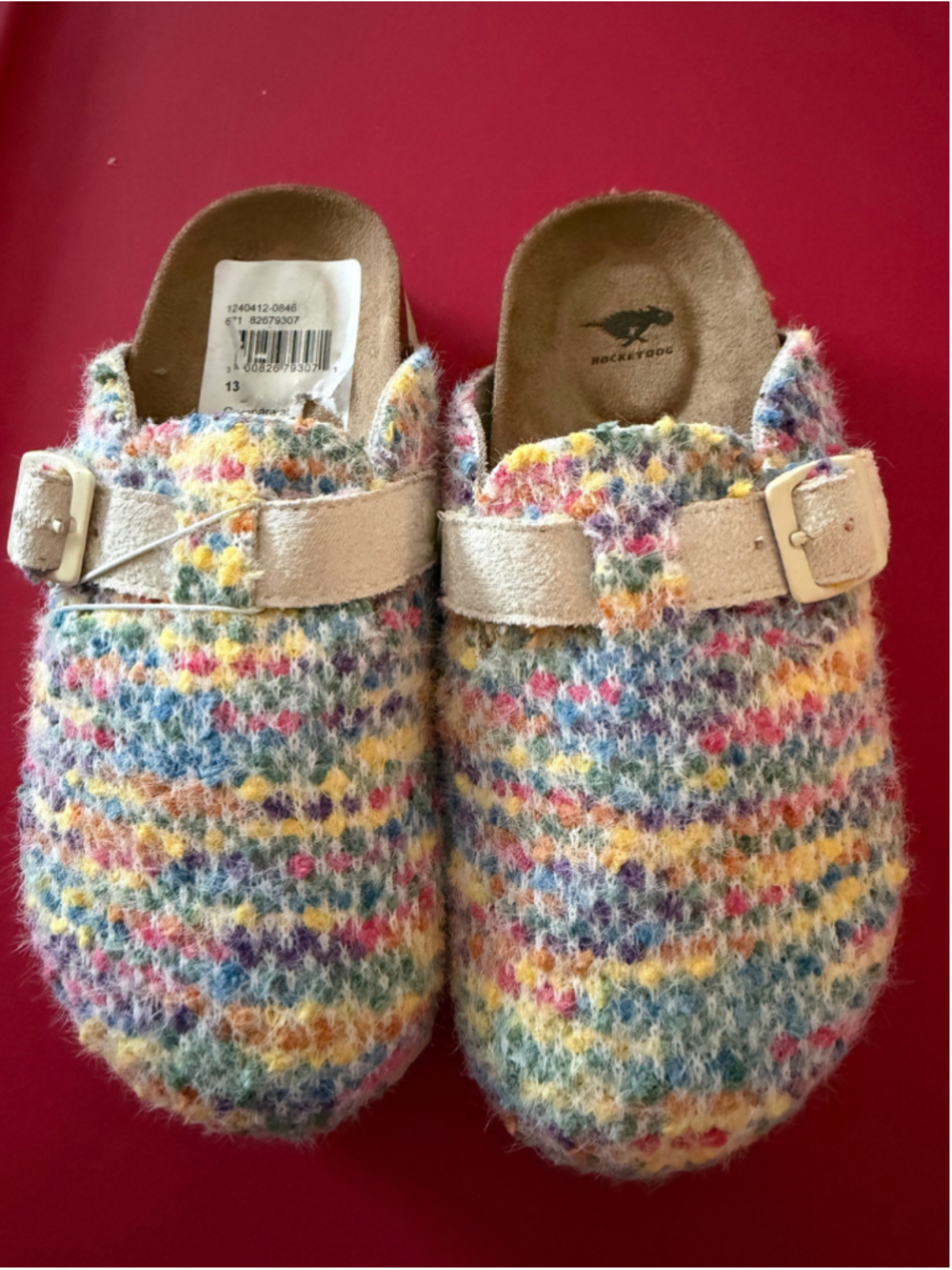 Girls Rocket Dog Multicolor Knit Mules & Clogs Size 13 NWT